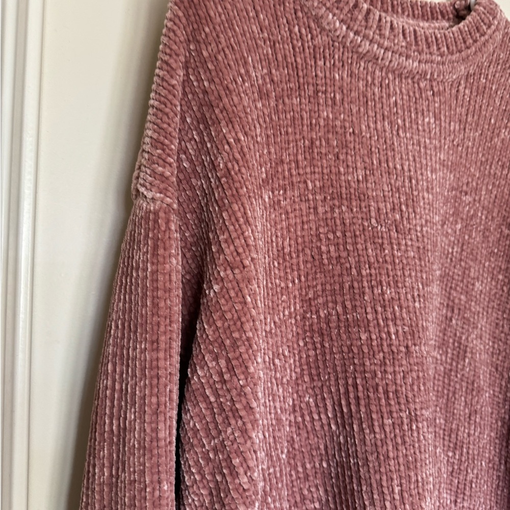 Aeropostale, salmon colored chenille sweater, size large. Super soft! - Picture 4 of 5